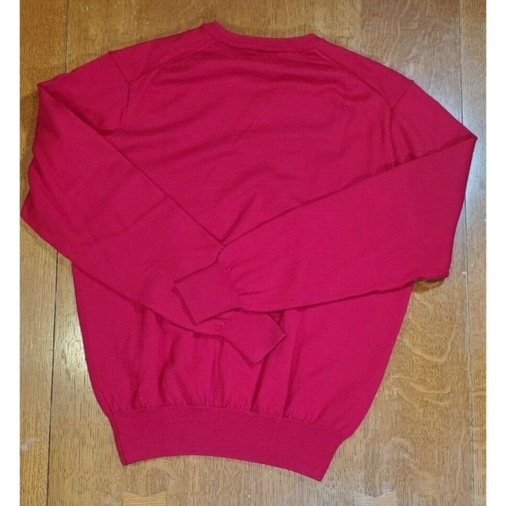 Jos A Bank Men's V-Neck Merino Wool Traveler Sweater Pull Over‎ Red Size Medium - Picture 2 of 6